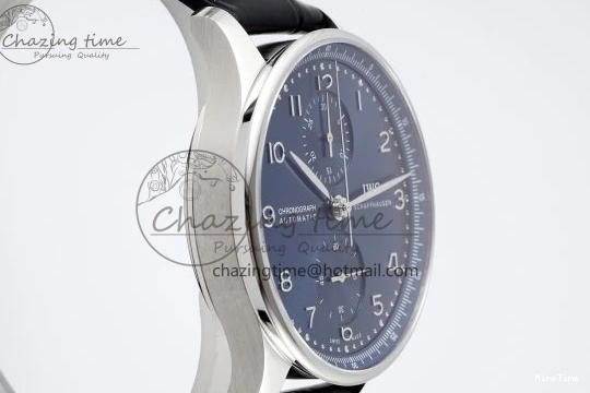 MIROTIME 0408 Portuguese Chrono IW3716 RSF 1:1 Best Edition Blue Dial on Black Leather Strap A RelaxedFit 7045